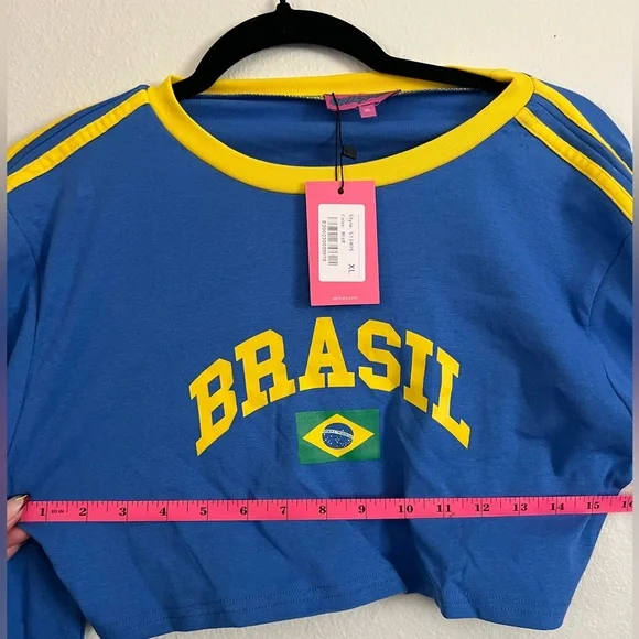 Editked Women’s Brazil Long Sleeve Crop Top - Picture 4 of 5